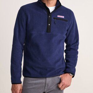 Vinyard Vines Harbor Fleece Quarter Snap Men Size Large